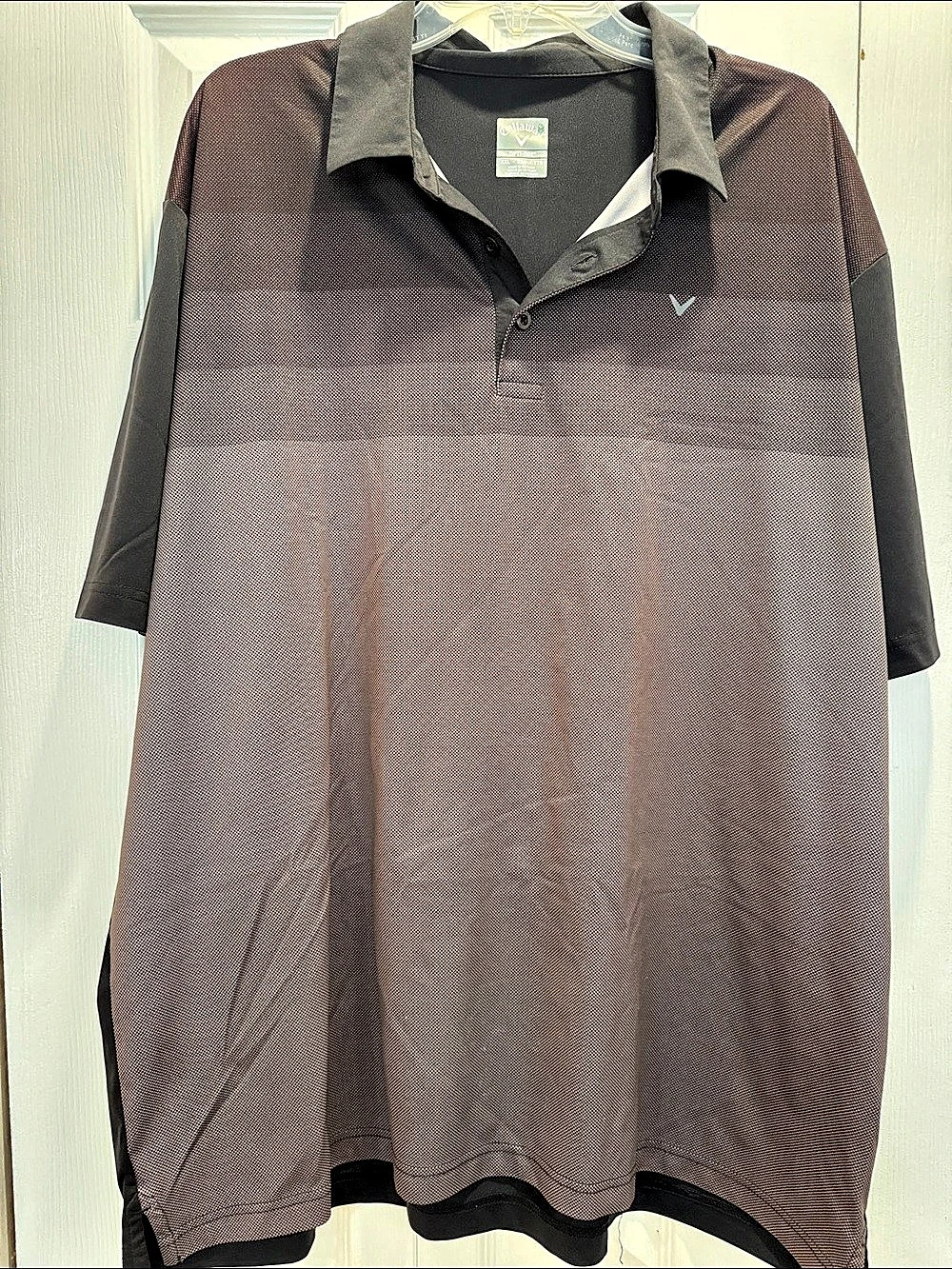 Callaway Opti-Dri Ombre Gradient Golf Polo Men's Brown & Black XXL